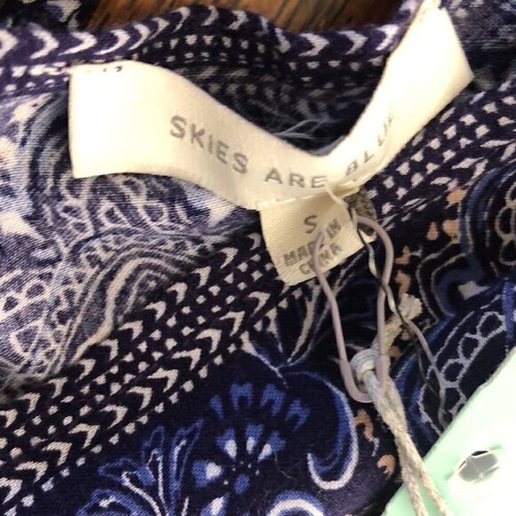 NEW Skies are Blue Navy and White Three Quarter Sleeve Romper Size S NWT - Picture 9 of 16